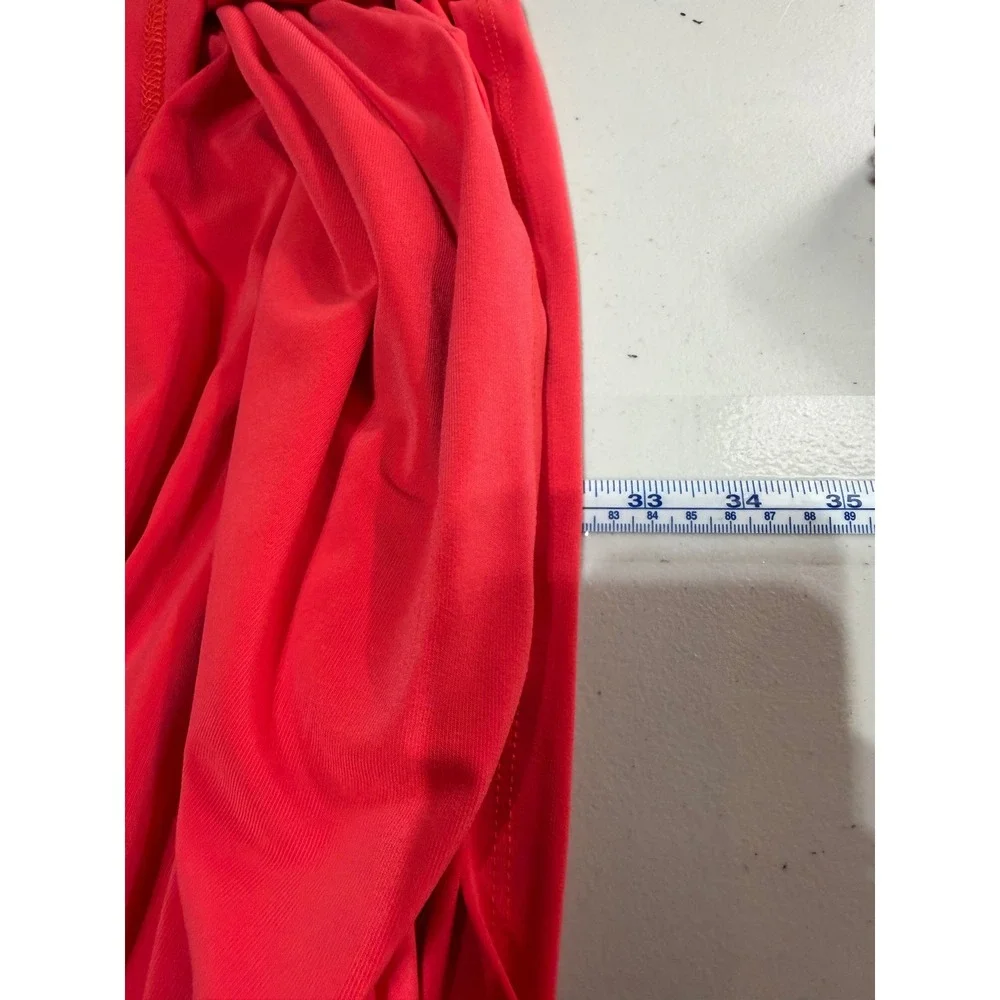 Clara Sunwoo Asymmetrical Draped Dress Womens XS Red V-Neck Stretch‎ Avant Garde